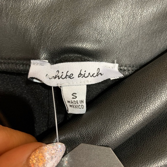 Faux Leather High Waisted Leggings / high rise White Birch legging multiple Szs - Picture 8 of 11